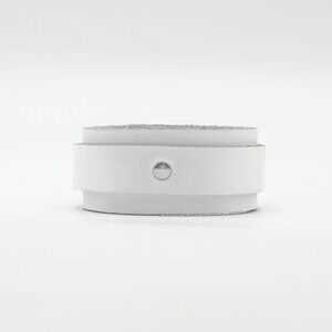 White Leather Double Layer Punk Rock Wristband by Nemesis Leather-New Deadstock